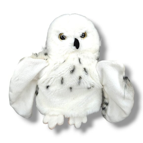 Douglas Snowy Spotted Owl Full Body Puppet Lifelike Plush Harry Potter Hedwig - Picture 1 of 6